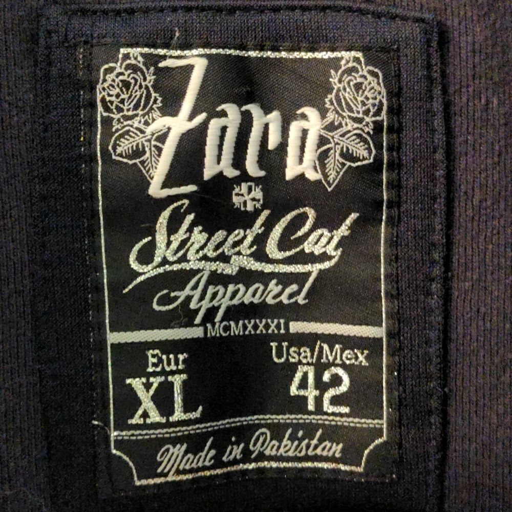 Zara Street Cat Apparel Black Lucky 13 Varsity Jacket - Picture 9 of 10